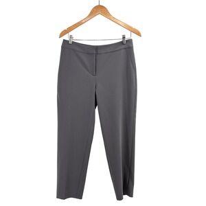 St John Grey Straight Leg Tailored Professional Trousers Pants Size 6 USA